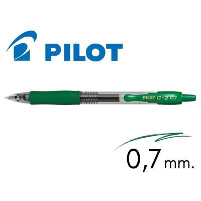 BOLÍGRAFO PILOT G-2 0,7 MM. RETRÁCTIL VERDE (NG2V)