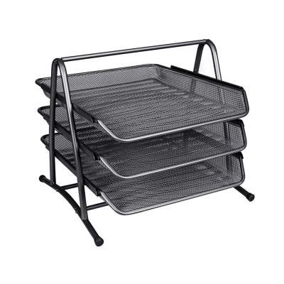 BANDEJA Q-CONNECT METÁLICA REJILLA 3 NIVELES 350X278X2758 MM. NEGRA (35097)