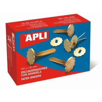 ENCUADERNADORES APLI METÁLICOS 30 MM. ARANDELA CAJA 100 UDS. (12286)