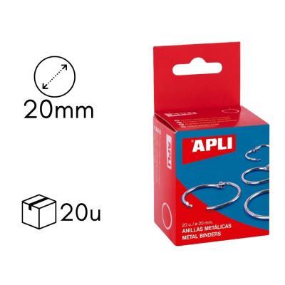 ANILLAS METÁLICAS APLI CAJA DE 20 UDS. 20 MM. DIAMETRO (00451)