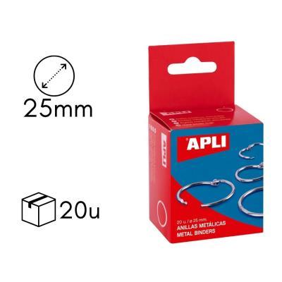 ANILLAS METÁLICAS APLI CAJA DE 20 UDS. 25 MM. DIAMETRO (00452)