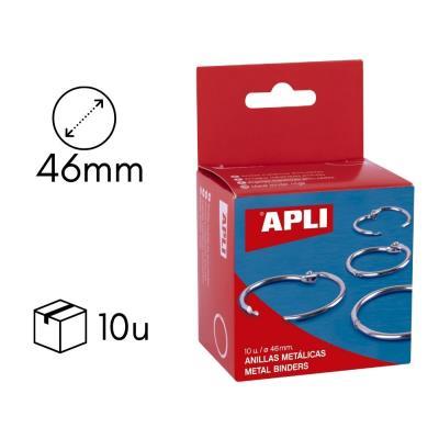 ANILLAS METÁLICAS APLI CAJA DE 10 UDS. 46 MM. DIAMETRO (00455)