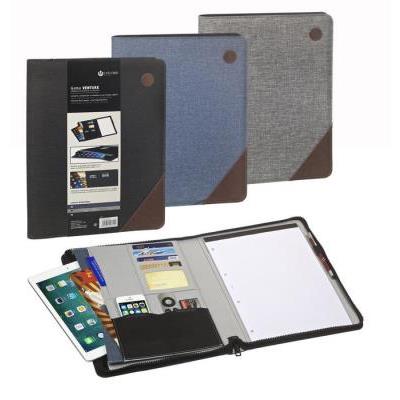 CARPETA CARCHIVO CONGRESOS CREMALLERA CON BLOC A4 AZUL (24210009)