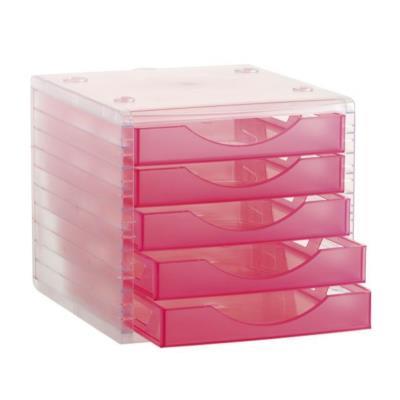 MODULO 5 CAJONES ARCHIVOTEC TRANSLUCIDO FUCSIA A.2000  (01A4005FCTL)