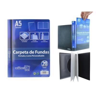 CARPETA O. BOX 20 FUNDAS PERSONALIZABLE A5 NEGRO (14277)