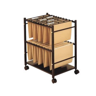 CARRITO Q-CONNECT PARA CARPETAS COLGANTES Fº  NEGRO CON RUEDAS FIJO (43520)