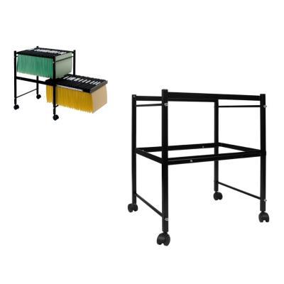 CARRITO Q-CONNECT PARA CARPETAS COLGANTES Fº NEGRO CON RUEDAS Y BANDEJA INFERIOR EXTRAÍBLE (KF15266)