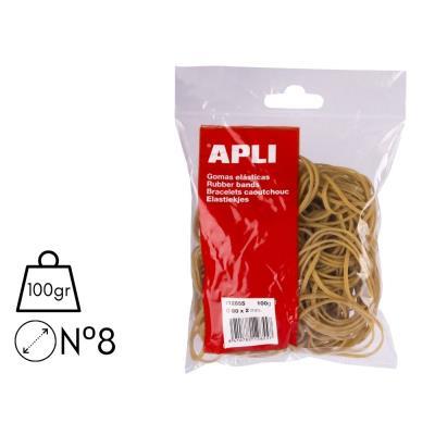 GOMAS ELÁSTICAS APLI BOLSA 100 GRS. 8 CM. (12855)