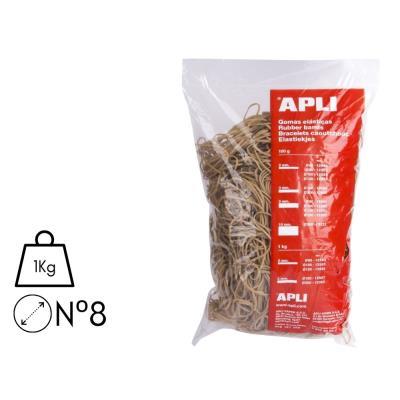 GOMAS ELÁSTICAS APLI BOLSA 1 KG. 8 CM. (12864)