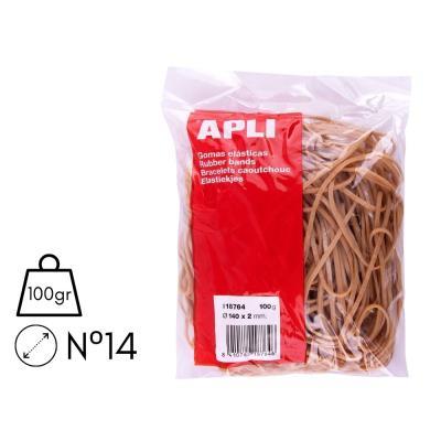 GOMAS ELÁSTICAS APLI BOLSA 100 GRS. 14 CM. (18764)