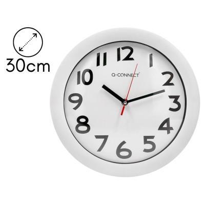 RELOJ Q-CONNECT DE PARED REDONDO 30 CM. MARCO BLANCO (22366) (KF15589)