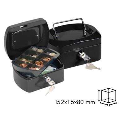 CAJA CAUDALES Q-CONNECT 152X115X80 MM. NEGRA (37605)