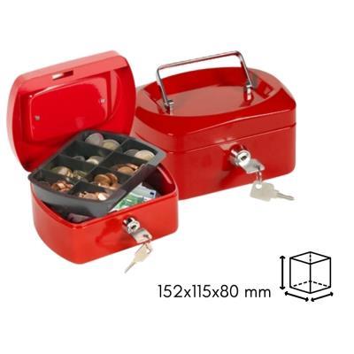 CAJA CAUDALES Q-CONNECT 152X115X80 MM. ROJA (37653)