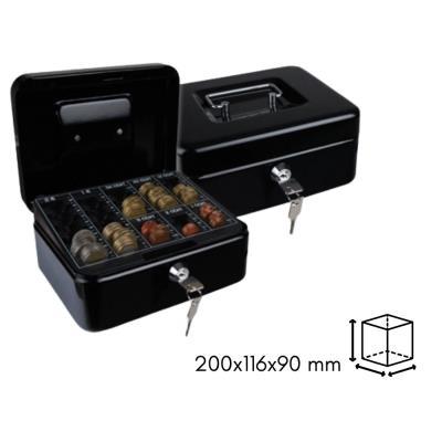 CAJA CAUDALES Q-CONNECT 200X160X90 MM. NEGRA (37606)
