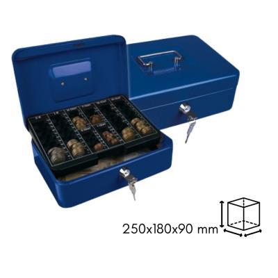 CAJA CAUDALES Q-CONNECT 250X180X90 MM. AZUL (37660)