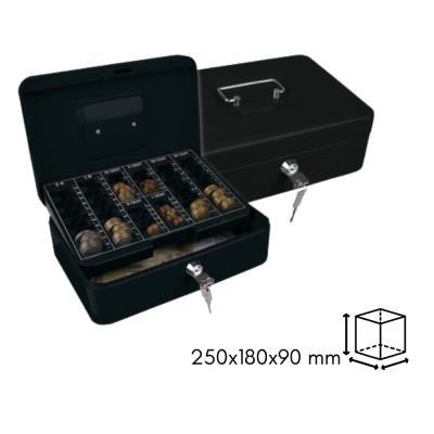 CAJA CAUDALES Q-CONNECT 250X180X90 MM. NEGRA (37607)