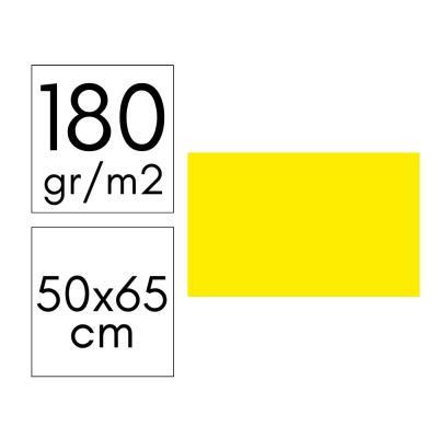 CARTULINA 180GR 50X65 PAQ. 10 HOJAS AMARILLO FUERTE