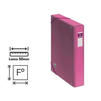 CAJA DE PROYECTOS DOHE CARTÓN FORRADO LOMO 5 CM. ROSA CLARO (10362)