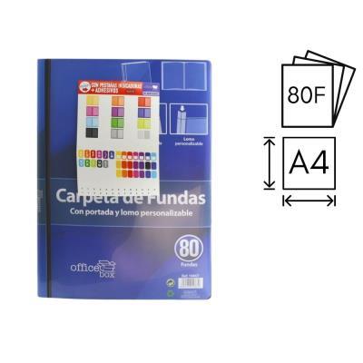 CARPETA O. BOX 80 FUNDAS PERSONALIZABLE A4 NEGRO (14867)