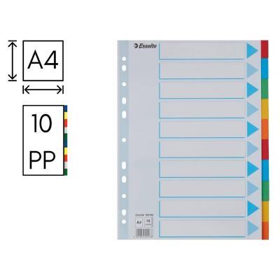 SEPARADOR ESSELTE CARTÓN ÍNDICE COLOR 10 POSICIONES A4 (100193)
