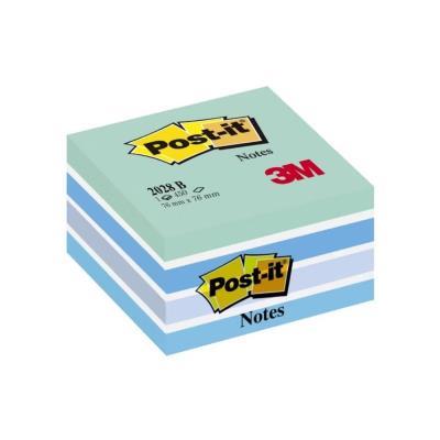 CUBO NOTAS ADHESIVAS POST-IT 76X76 MM. AZUL PASTEL 450 HOJAS (2028AZP)(46771) (2028-B)