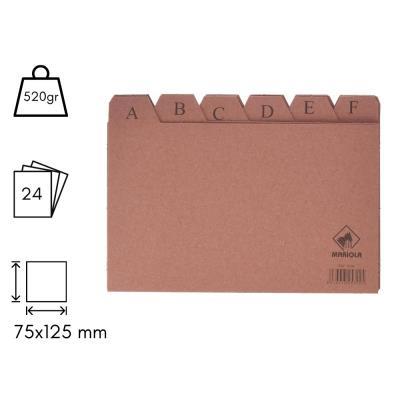 INDICES FICHERO CARTÓN LIDERPAPEL 75X125 MM. (3818)  REF:3102