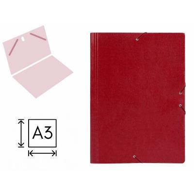 CARPETA PLANOS LIDERPAPEL A3 CARTÓN GOFRADO ROJO (27150)