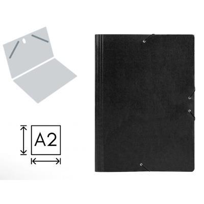 CARPETA PLANOS LIDERPAPEL A2 CARTÓN GOFRADO NEGRO (27153)