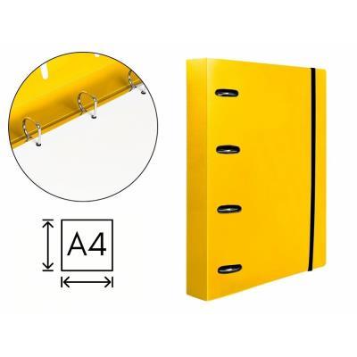 CARPETA CON RECAMBIO LIDERPAPEL A4 4 ANILLAS 25 MM. P.P. 100 HOJAS 80 GRS. AMARILLO (160029)