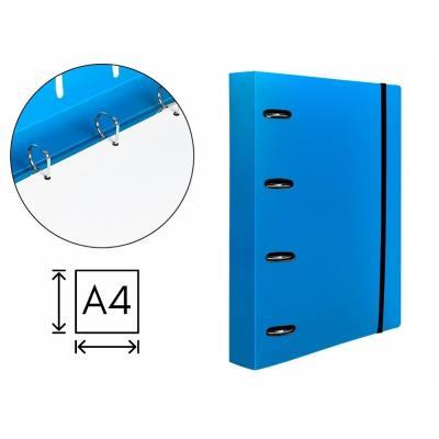 CARPETA CON RECAMBIO LIDERPAPEL A4 4 ANILLAS 25 MM. P.P. 100 HOJAS 80 GRS. AZUL (160026)