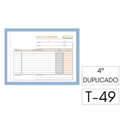 TALONARIO DE ENTREGAS MODELO T-49 DUPLICADO  4º APAISADO
