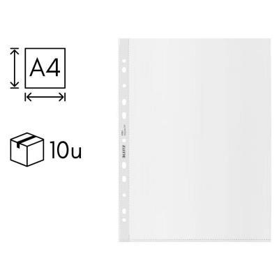 BOLSA 10 FUNDAS P.P. LEITZ CON REFUERZO MULTIT. A4 (56204)