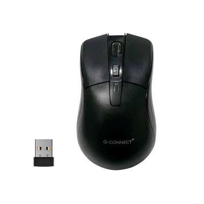 RATÓN Q-CONNECT ÓPTICO 1000 DPI INALÁMBRICO NANO RECEPTOR USB 2,4 GHZ NEGRO (58570)