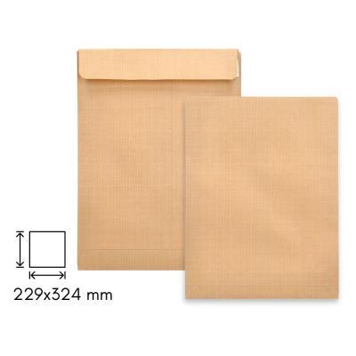 CAJA 250 SOBRES BOLSA 229X324 KRAFT NATURAL VERJURADO 90GR