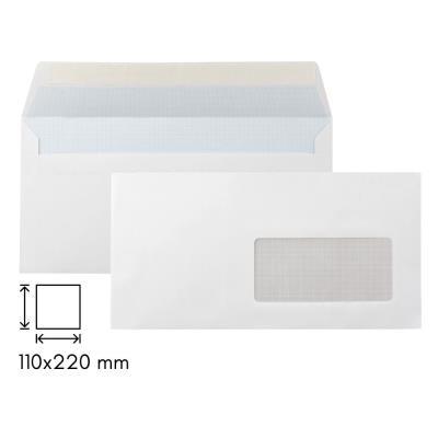 CAJA 500 SOBRES 110X220 BLANCO 90GR AUTODEX VENTANA DCHA.(877S110220VD/500)