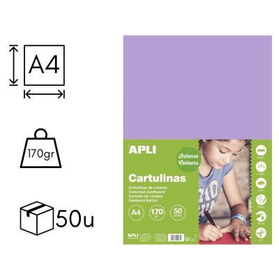 CARTULINA APLI 170 GRS. A4 50 HOJAS VIOLETA (14244)