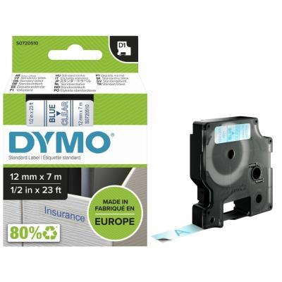 CINTA DYMO D1 12 MM. X 7M. AZUL/TRANSP. (S0720510)
