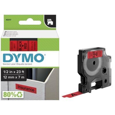 CINTA DYMO D1 12 MM. X 7M. NEGRO/ROJO (S0720570)