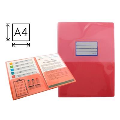 DOSSIER DOBLE O. BOX CON TARJETERO A4 ROJO (27646)