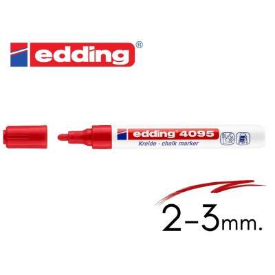 ROTULADOR EDDING 4095 TIZA LÍQUIDA P. REDONDA ROJO (104095-02)