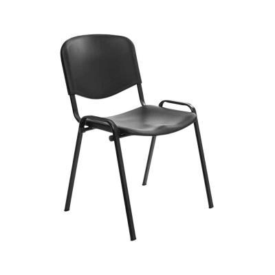 SILLA ROCADA CONFIDENTE RESPALDO Y ASIENTO PLÁSTICO NEGRO (975V15-4)