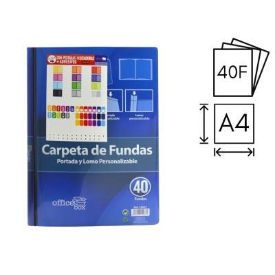 CARPETA O. BOX 40 FUNDAS PERSONALIZABLE A4 NEGRO (14467)