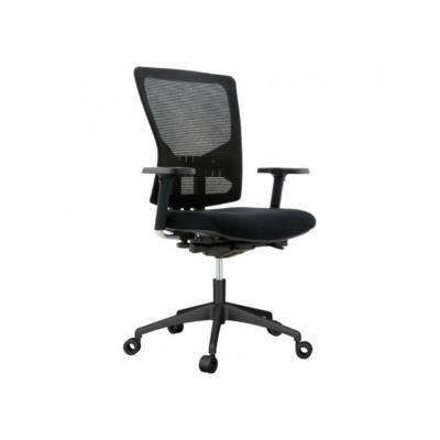 SILLA OFICINA ROCADA RD937-4 ASIENTO TAPIZADO NEGRO RESPALDO MALLA NEGRA CON BRAZOS REGULABLES