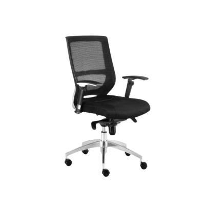 SILLA  MALTA GIRATORIA NEGRA, SISTEMA SINCRO BRAZOS GEL REGULABLES