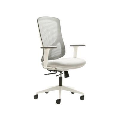 SILLA NANTES BLANCA RESPALDO MALLA SISTEMA SINCRO BRAZOS REGULABLES 3D