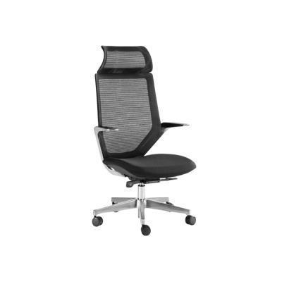 SILLA TOKIO NEGRA CON CABEZAL, ESTRUCTURA Y MALLA NEGRA