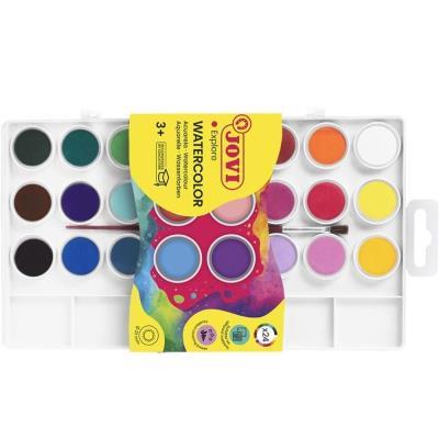 WATERCOLOR ESTUCHE  24 PASTILLAS ACUARELA 22MM COL SURTIDOS + PINCEL