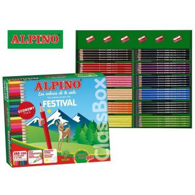 CLASSBOX ECONOMY PACK LAPICES DE COLORES ALPINO FESTIVAL 288 UDS +6 SACAPUNTAS
