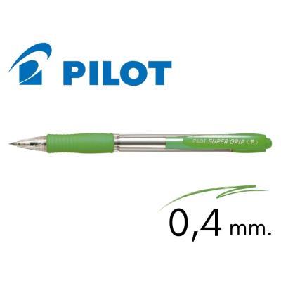 BOLIGRAFO PILOT SUPER GRIP RETRACTIL 0,4 MM. VERDE CLARO (NSGVC)