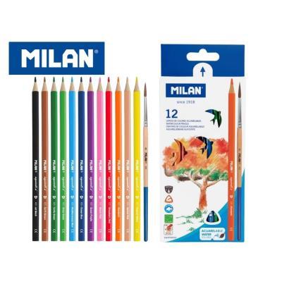 CAJA DE 12 LAPICES TRIANGULARES ACUARELABLES MILAN